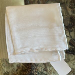 100% Silk White Pocket Square